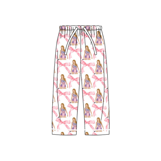 Preorder P0598 NO MOQ adult women's taylor bow patterned pants