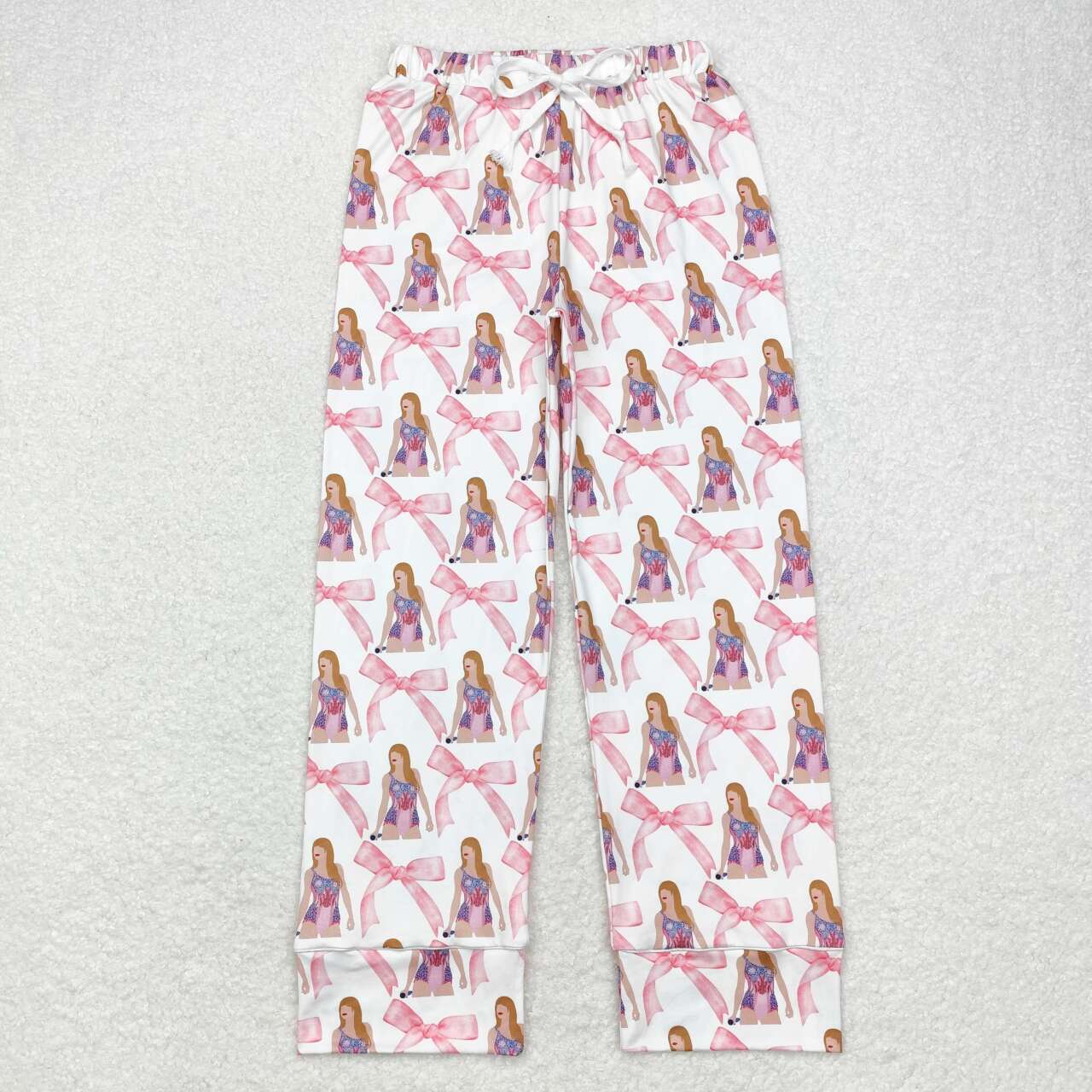 P0598 taylor bow patterned pants for adult women