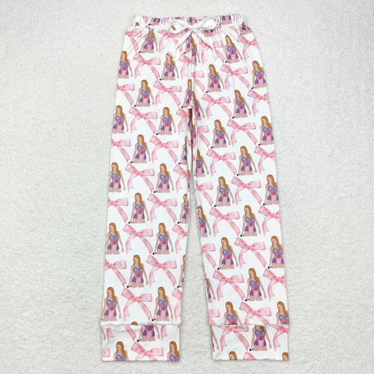 P0598 taylor bow patterned pants for adult women