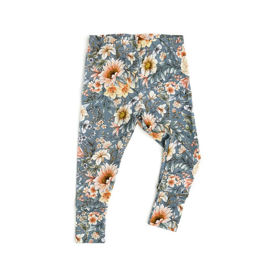 Preorder P0639 Flowers leaves grey blue trousers