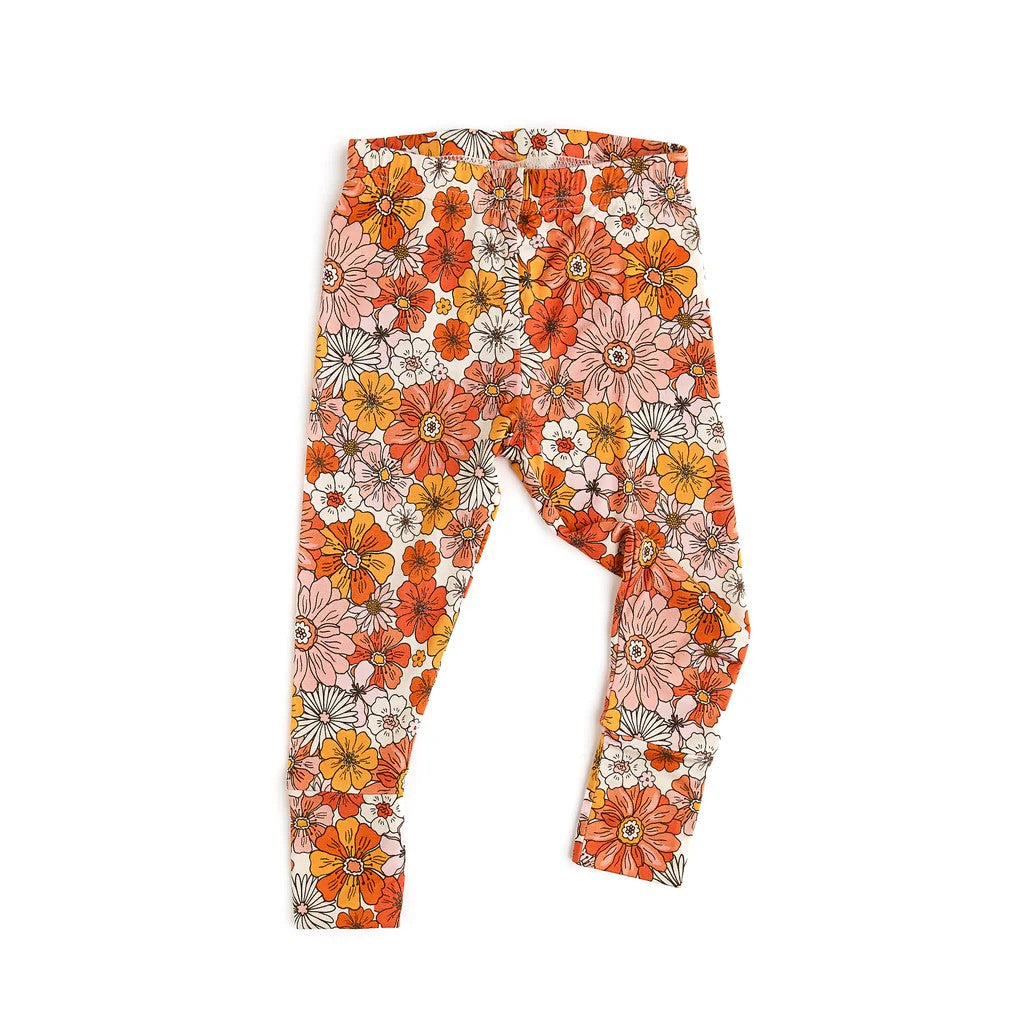 Preorder P0640 Beige pants with orange flowers