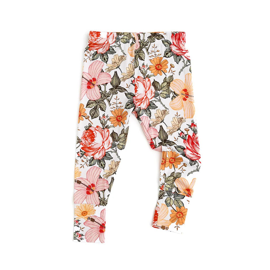 Preorder P0644 Flowers and leaves white pants