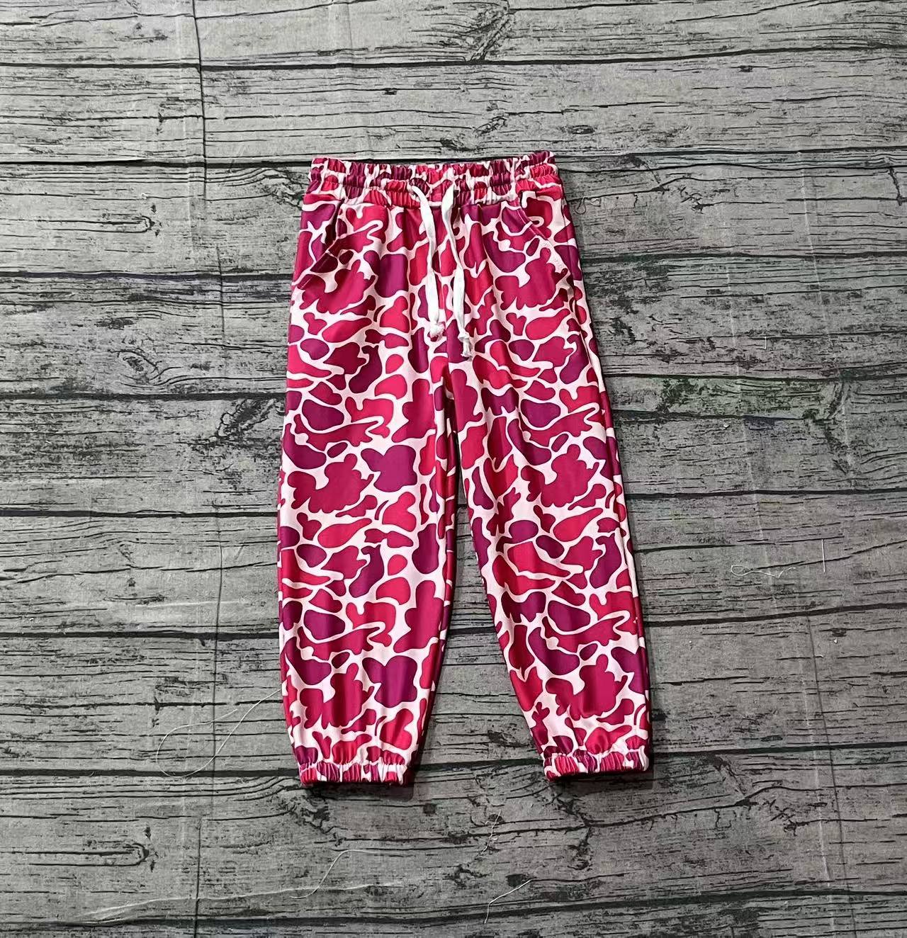 NO MOQ Preorder P0696 Rose Red Camouflage Girls Long Pants 202601