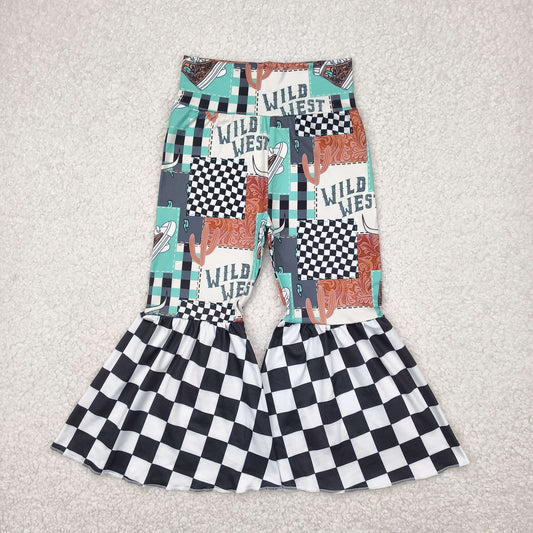 P0751 Western rodeo cowgirl boutique bell bottom pants 202504 RTS