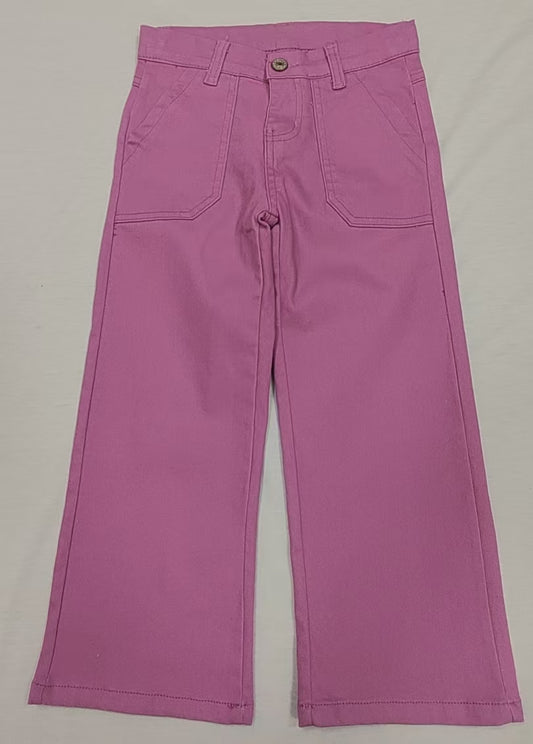 Preorder P0757 Pure Purple Straight-leg Jeans Girls Boutique Denim Pants 202503