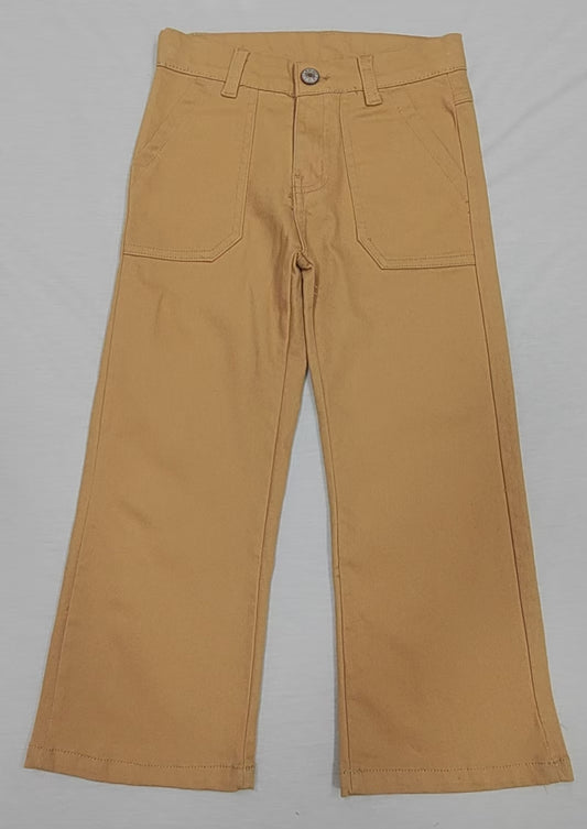 Preorder P0758 Pure Yellow Brown Straight-leg Jeans Girls Boutique Denim Pants 202503