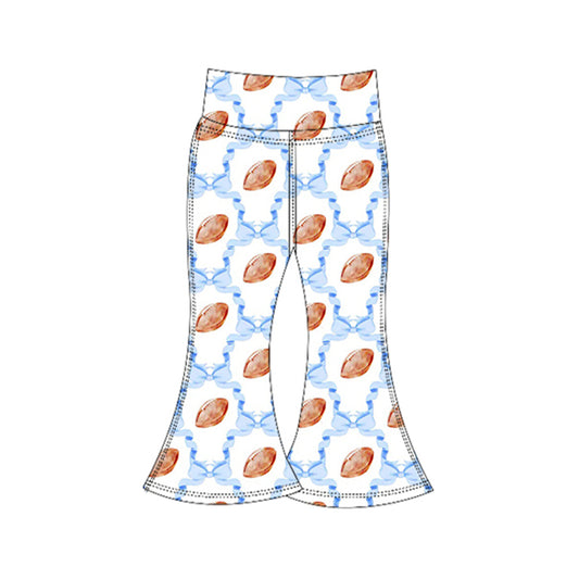 Preorder P0779 Girls Boutique Rugby Blue Bow  Yoga Pants 202506