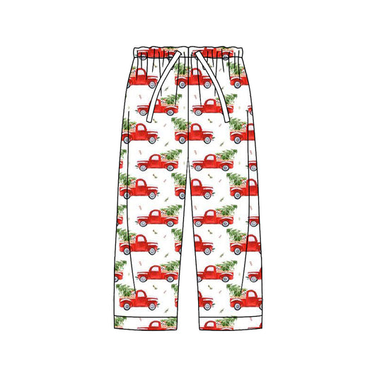 P0788 preorder Adult Female Christmas Trucks Tree White Pants 202506