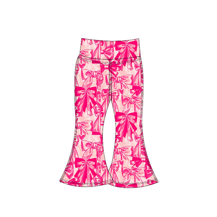 Preorder P0789 Girls Boutique Rose Red Bows Yoga Pants 202506