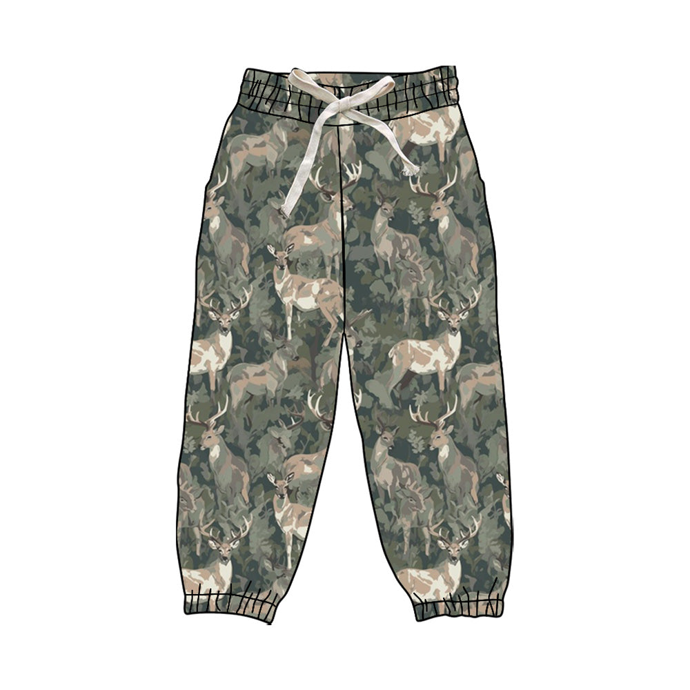 P0831 preorder Adult Women Deer Hunting Gray Green Yoga Pants 202508
