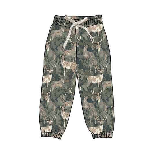 P0831 preorder Adult Women Deer Hunting Gray Green Yoga Pants 202508