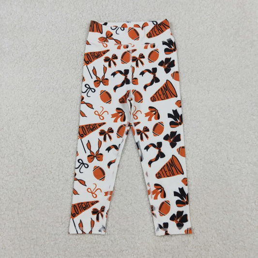 P0847 Go Team Football Orange Girls Yoga Pants 202510 RTS