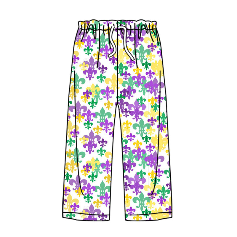 MOQ 8 P0863 preorder Adult Women Mardi Gras Long Pants 202509