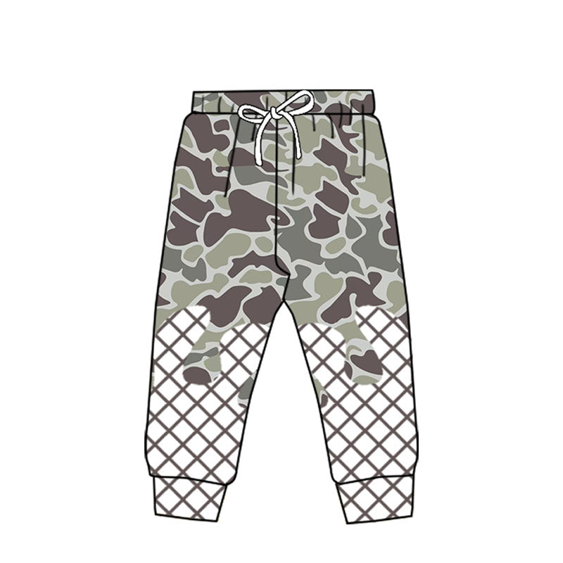 MOQ 8 Preorder P0864 Gray Camouflage Waffle Boys Long Pants 202509