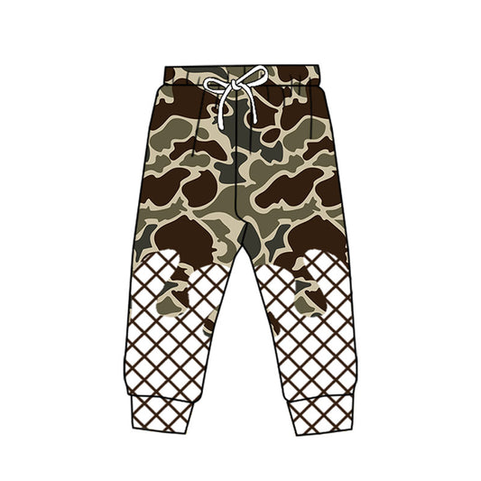 MOQ 8 Preorder P0866 Brown Camouflage Waffle Boys Long Pants 202509