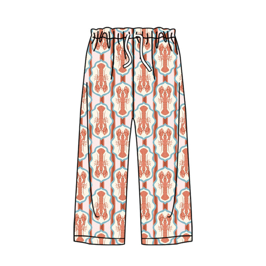 MOQ 5 P0905 preorder Mardi Gras Adult Female Crayfish Pattern Long Pants 202510
