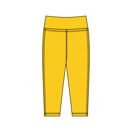 MOQ 5 Preorder P0925 Solid Yellow Girls Yoga Pants 202510