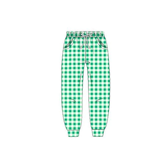 MOQ 5 PCS Preorder P0952 Green Plaid Boys Long Pants 202511