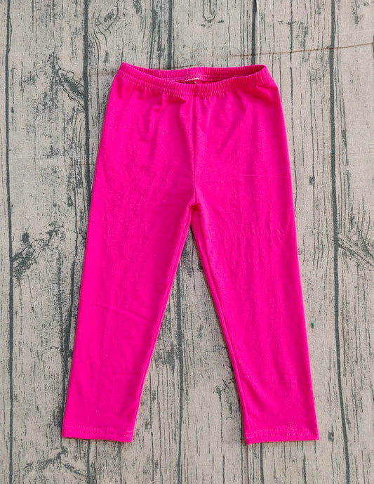 NO MOQ Preorder P0958 Solid Rose Red Leggings Girls Pants 202512