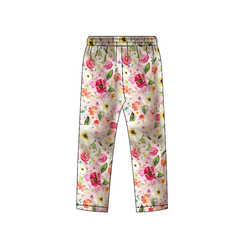MOQ 5 PCS Preorder P0959 Flower Leaf Beige Girls Pants 202511