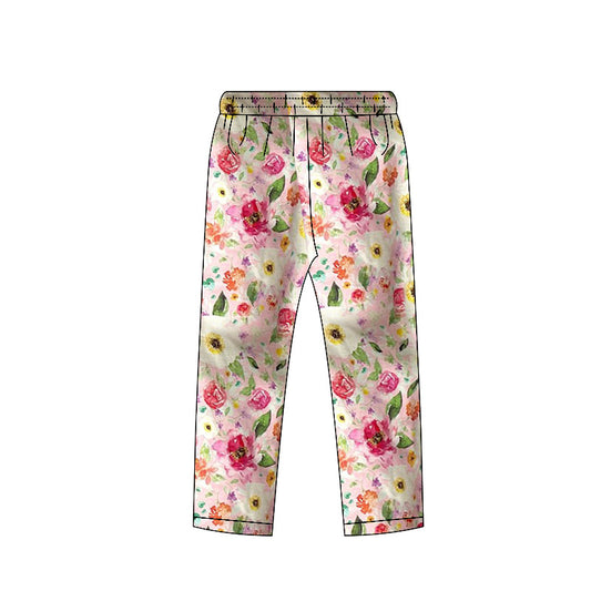MOQ 5 PCS Preorder P0959 Flower Leaf Beige Girls Pants 202511