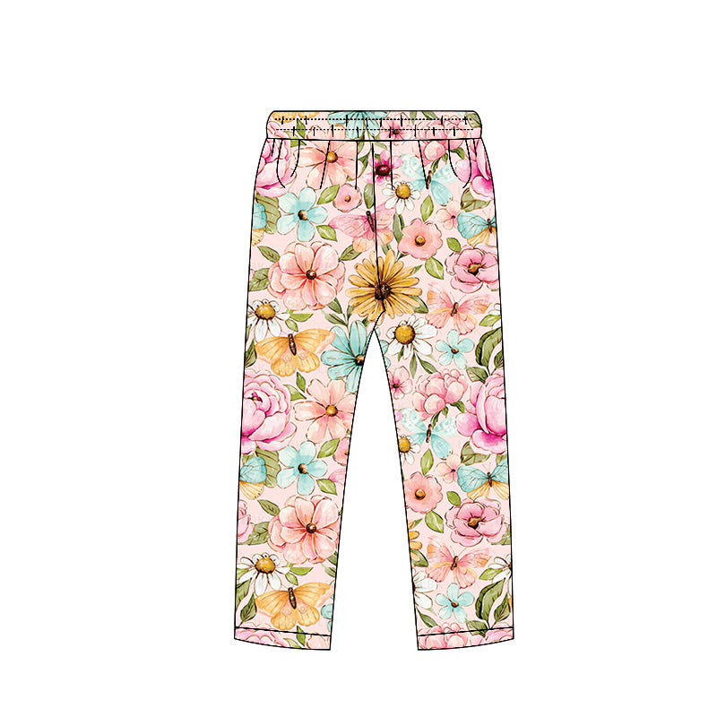 MOQ 5 PCS Preorder P0963 Flower Orange Girls Pants 202511