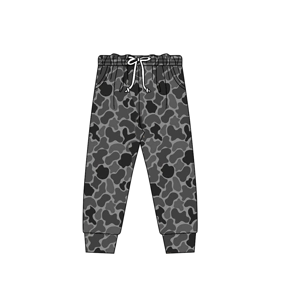 MOQ 5 PCS Preorder P0973 Dark Gray Camouflage Boys Long Trousers Joggers Pants 202511