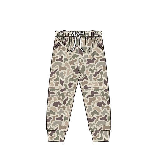 MOQ 5 PCS Preorder P0974 Beige Brown Green Camouflage Boys Long Trousers Joggers Pants 202511