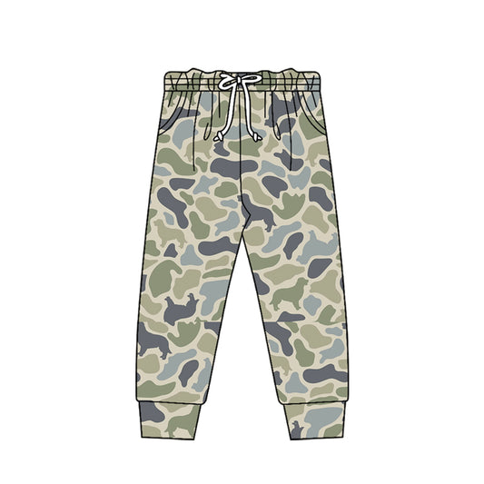 MOQ 5 PCS Preorder P0977 Puppy Pattern Gray Green Camouflage Boys Long Trousers Joggers Pants 202511