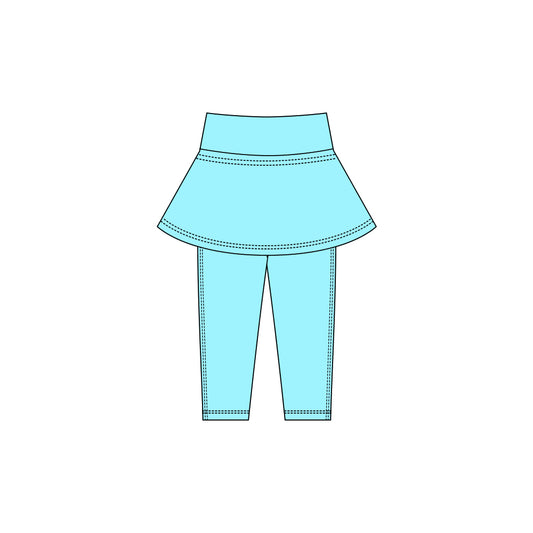 MOQ 5 PCS Preorder P0982 Solid Blue Green Girls Yoga Dress Pants 202511