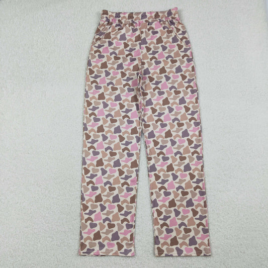 P1001 Adult Female Pink Brown Camouflage Long Pants 202601 RTS