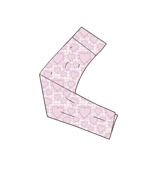 MOQ 5 Preorder P1010 Valentines Day Love Pink Plaid Girls Yoga Pants 202512