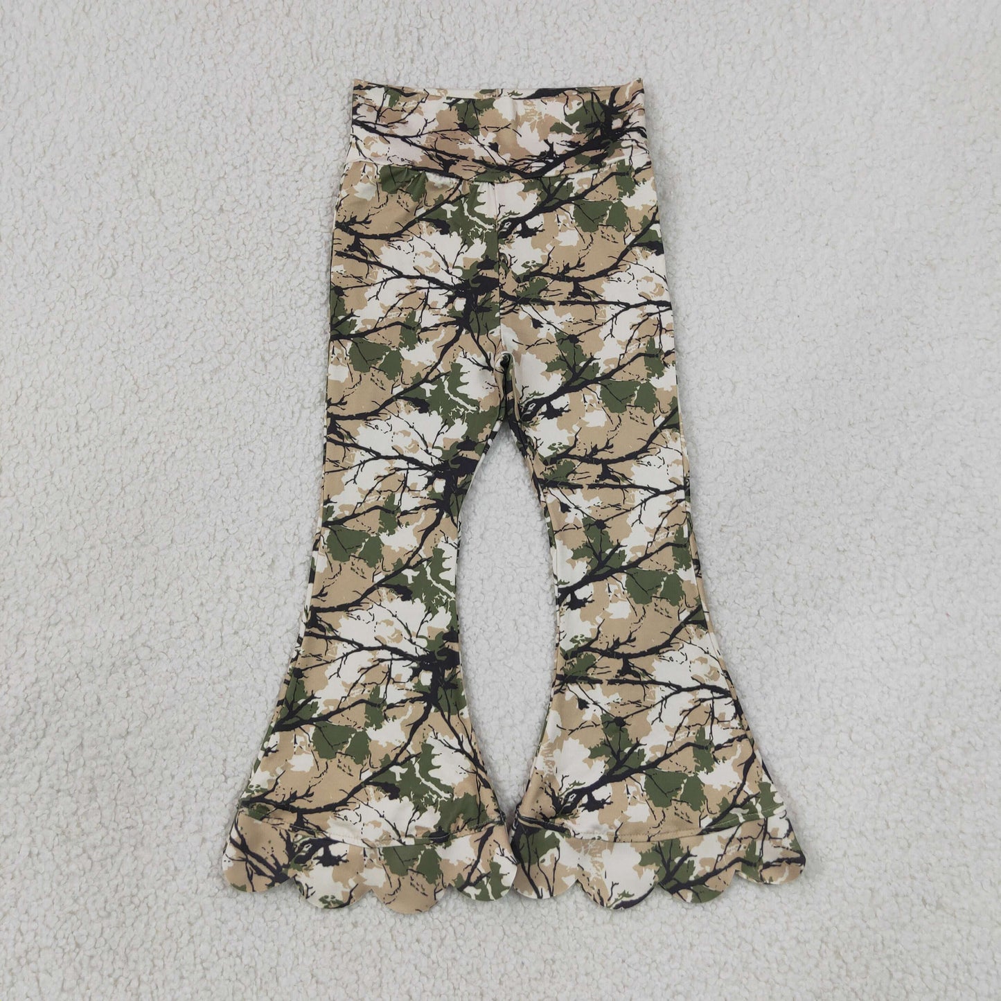 P1035 Branches Leaves Camo Bell Bottom Pants Girls Pants 202607 RTS