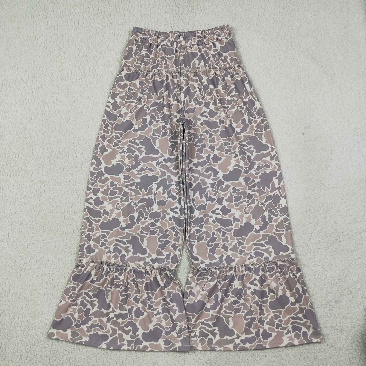 P1053 Hunting Camo Gray Brown Women Adult's Yoga Wide Leg Pants