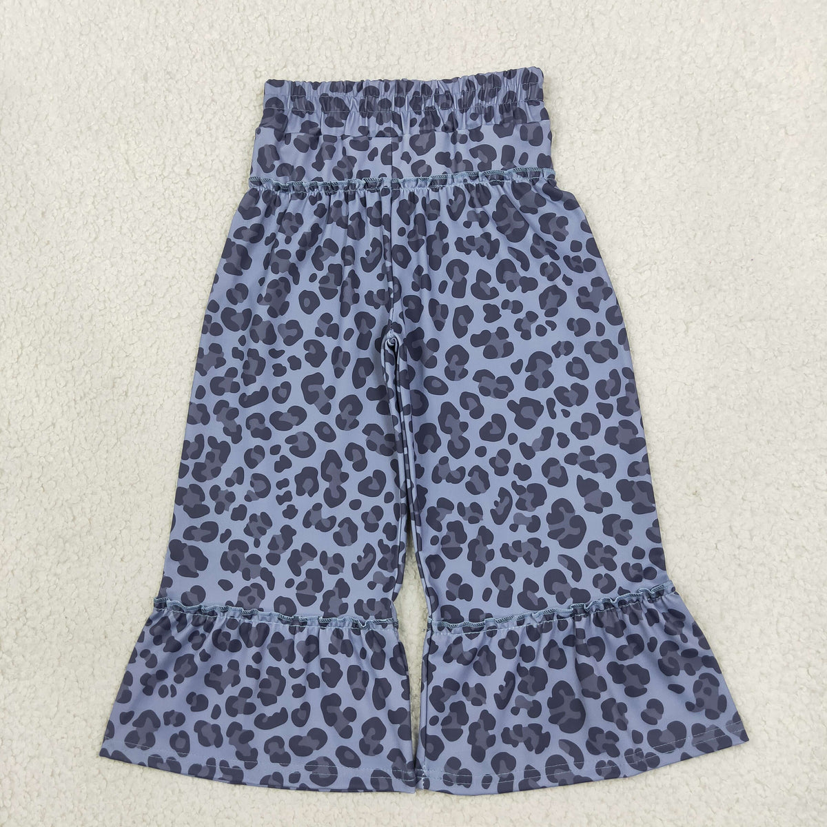 P1055 Leopard Gray Blue Yoga Girls Wide Leg Pants