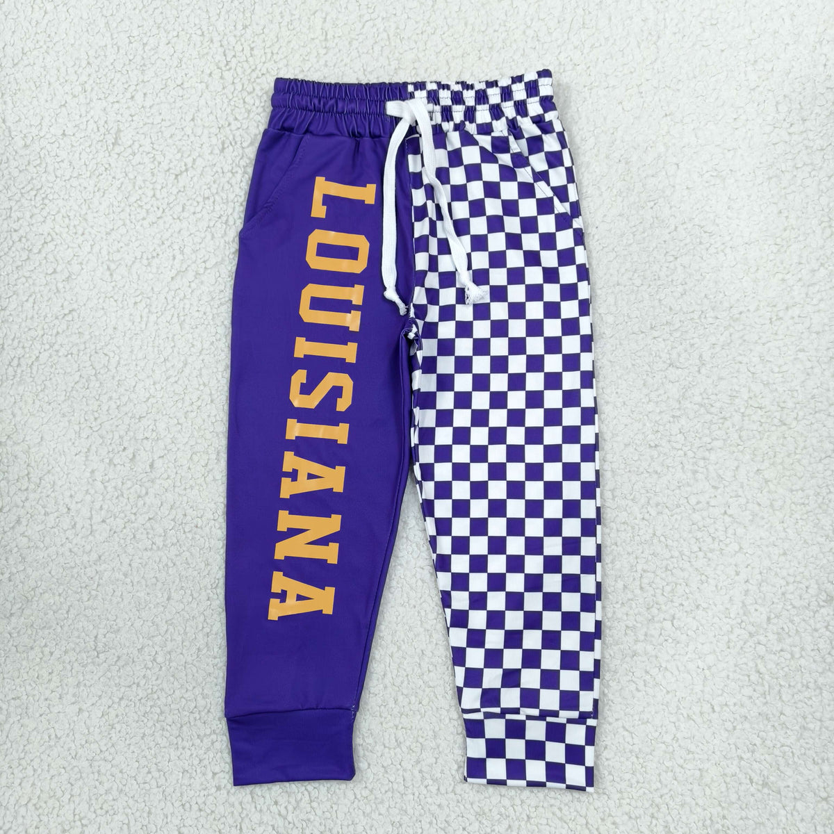 P1061 Vinyl School Team Purple Kids Jogger Pants