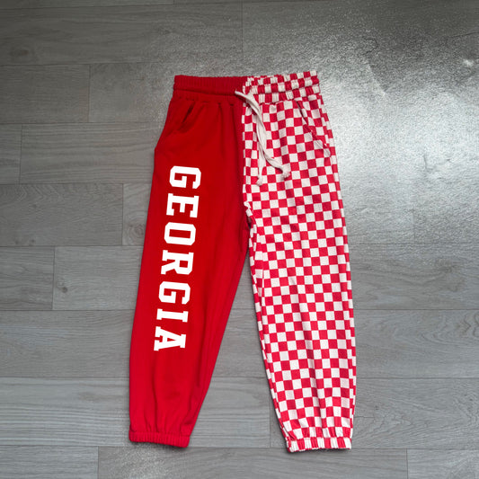 NO MOQ Preorder P1063 Offset Printing GEORGIA Plaid Red Boys Pants 202607