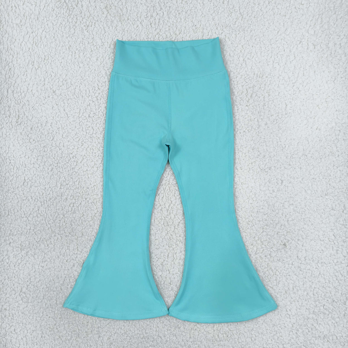 P1099 Solid Blue Green Color Sports Yoga Girls Flare Pants