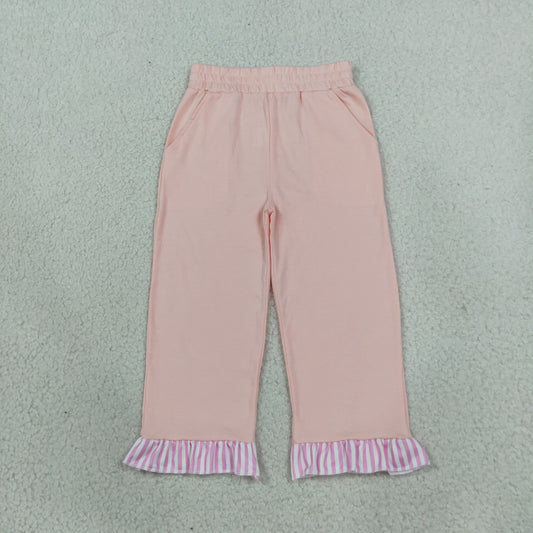 P1151 Pink Stripe Ruffles Girls Pants