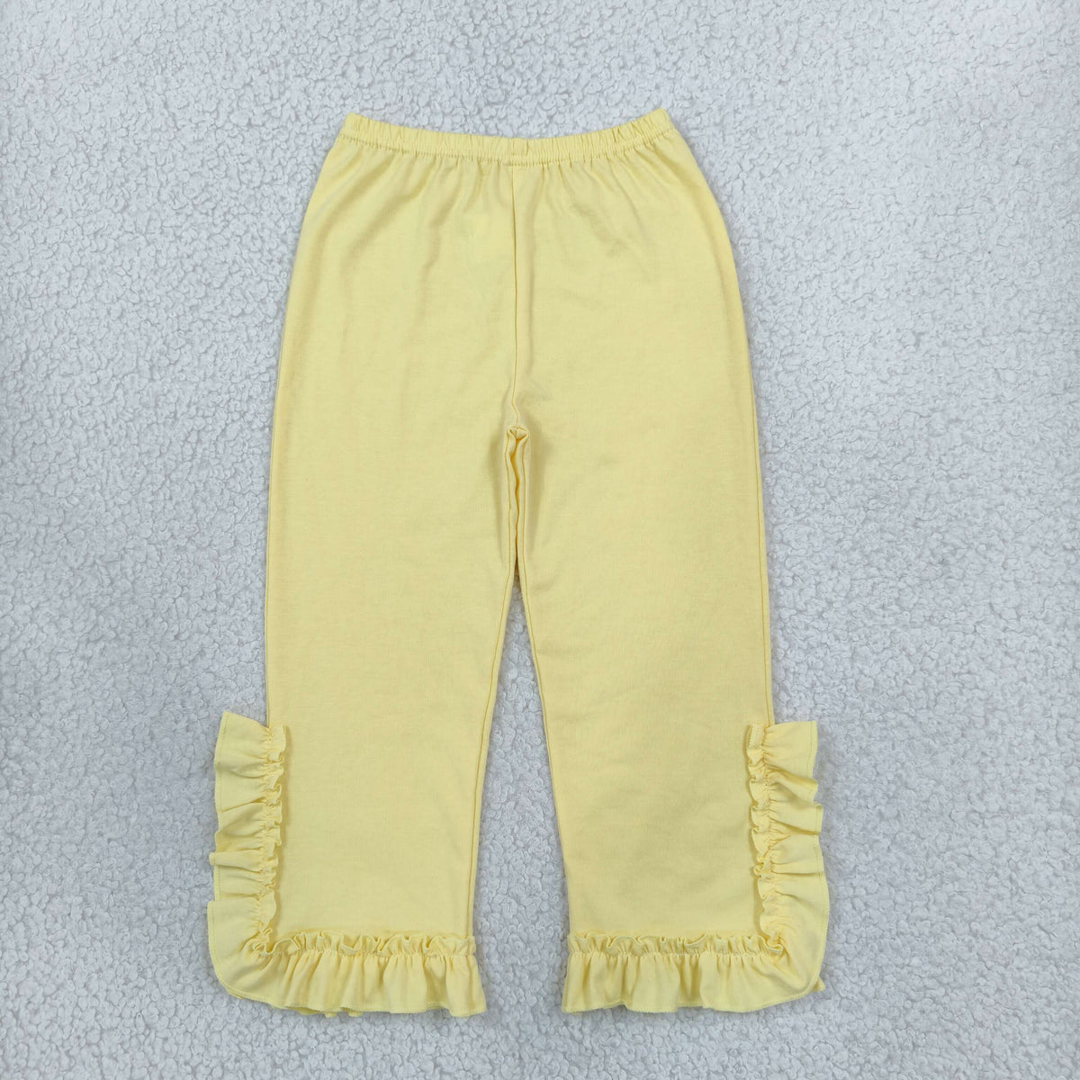 P1163 Solid Yellow Ruffles Girls Pants