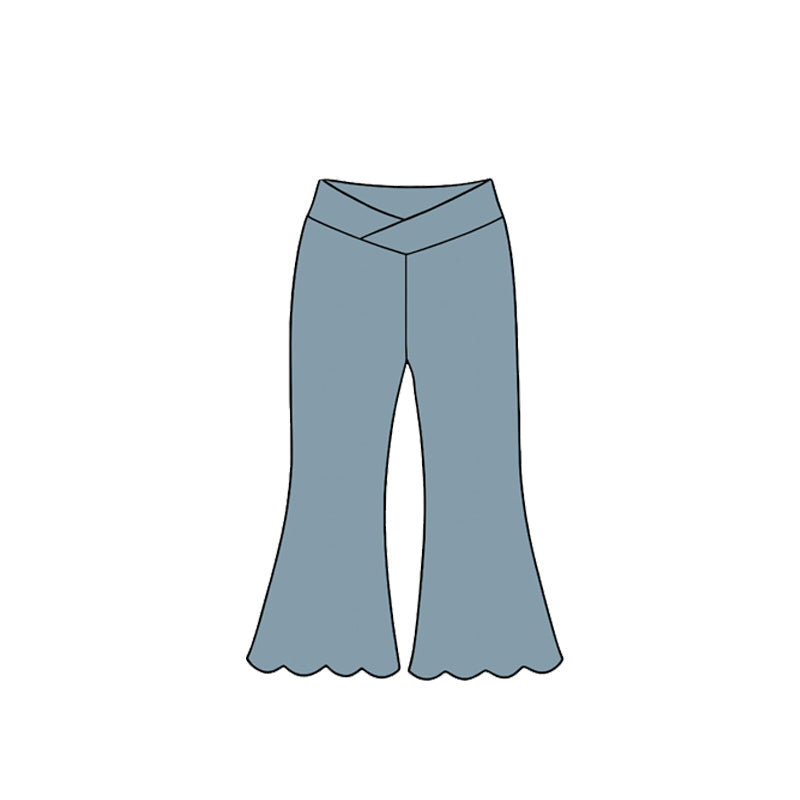 MOQ 5pcs P1217 pre-order  toddler girl clothes scallop edge yoga girl winter pants 2026.8.26