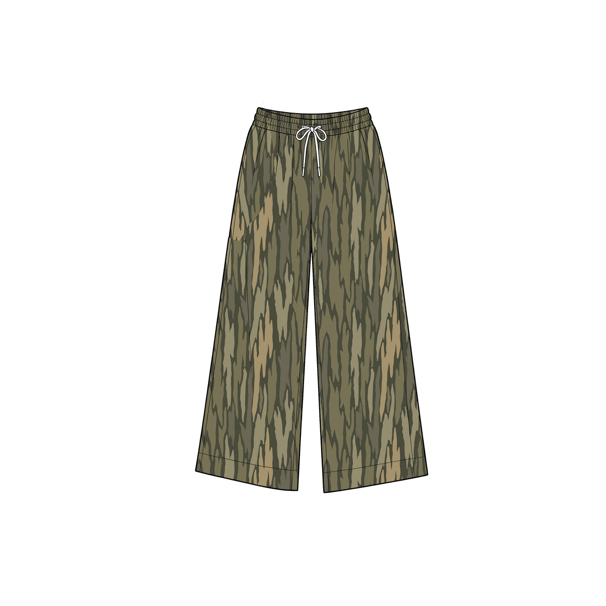 Preorder MOQ 5 pcs Each Style Fashion Hunting Camo Girls Wide Leg Pants 202609