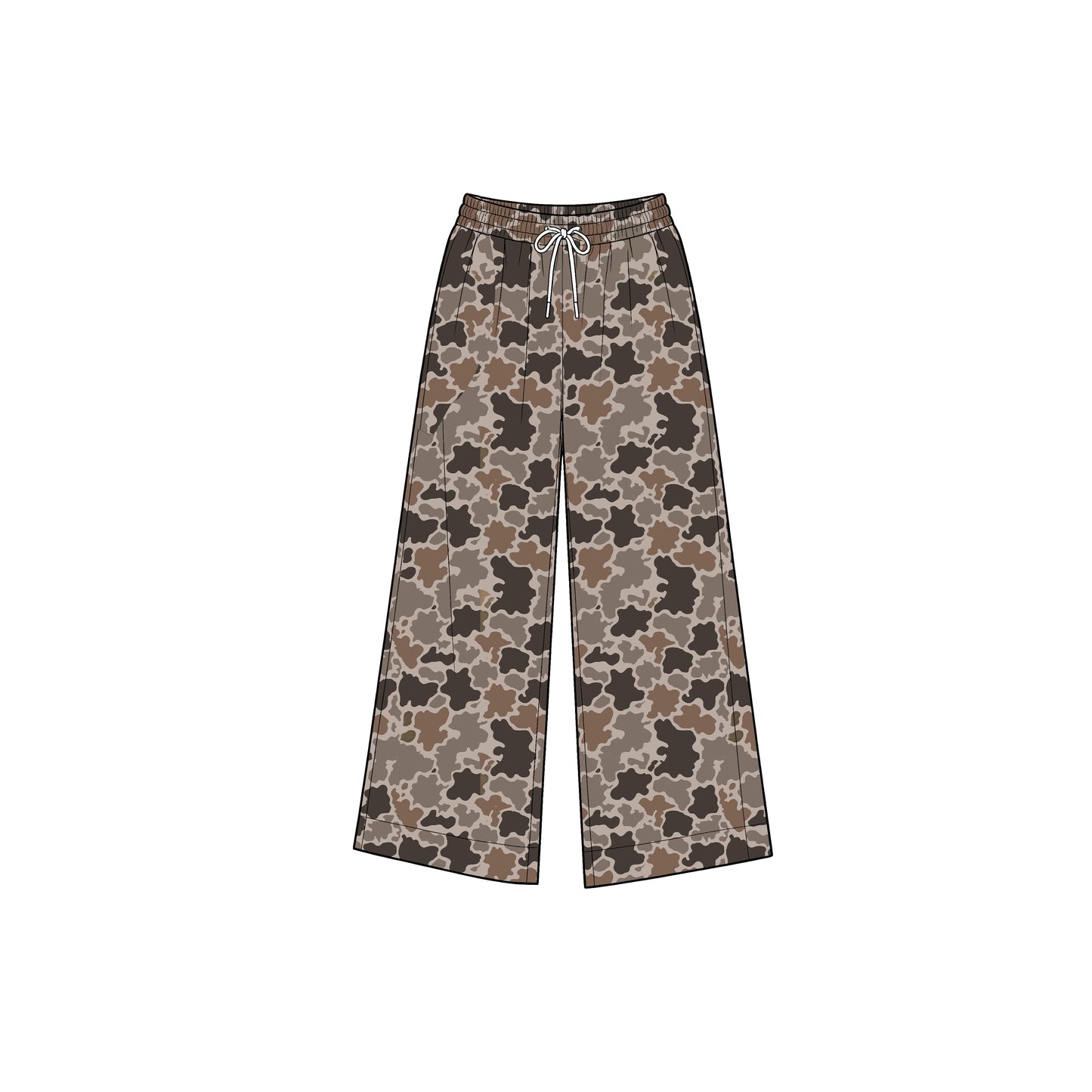 Preorder MOQ 5 pcs Each Style Fashion Hunting Camo Girls Wide Leg Pants 202609