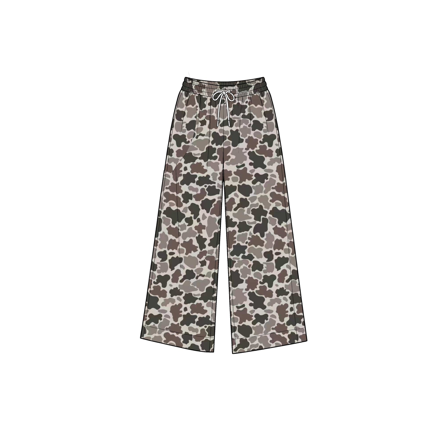 Preorder MOQ 5 pcs Each Style Fashion Hunting Camo Girls Wide Leg Pants 202609