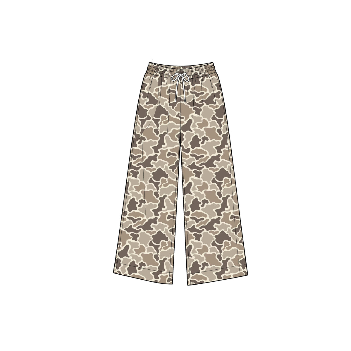 Preorder MOQ 5 pcs Each Style Fashion Hunting Camo Girls Wide Leg Pants 202609