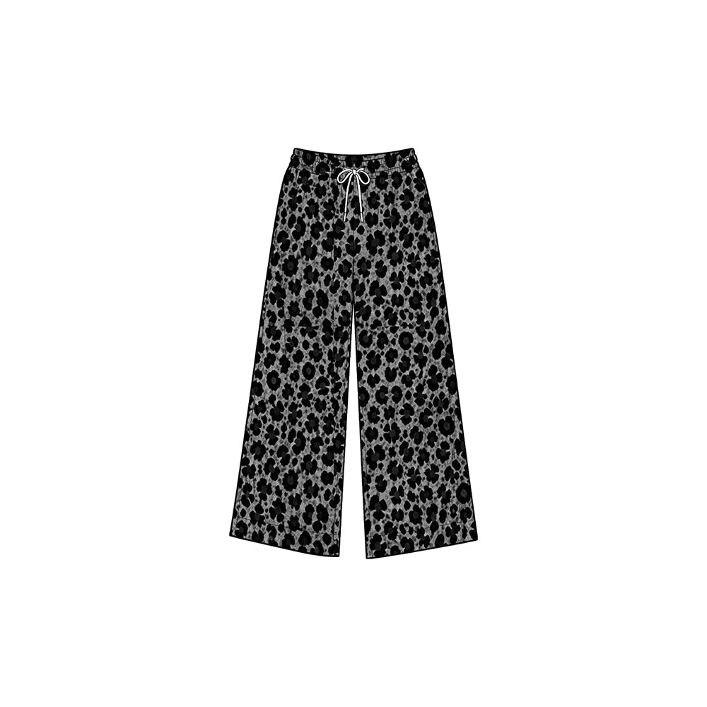 Preorder MOQ 5 pcs Each Style Fashion Leopard Print Girls Wide Leg Pants 202609