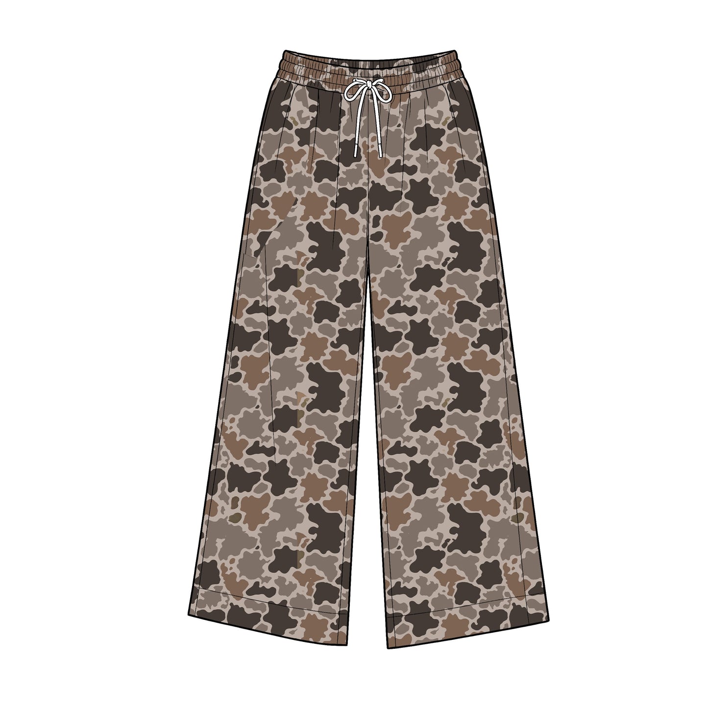 Preorder MOQ 5 pcs Each Style Fashion Hunting Camo Adult Women Yoga Wide Leg Pants 202609