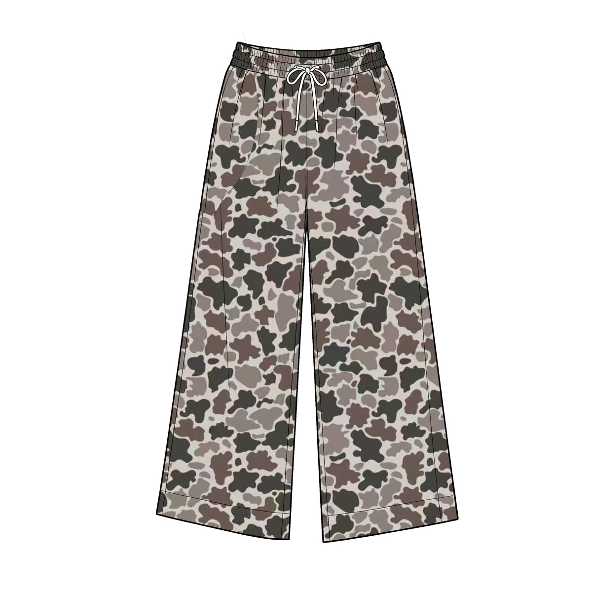 Preorder MOQ 5 pcs Each Style Fashion Hunting Camo Adult Women Yoga Wide Leg Pants 202609