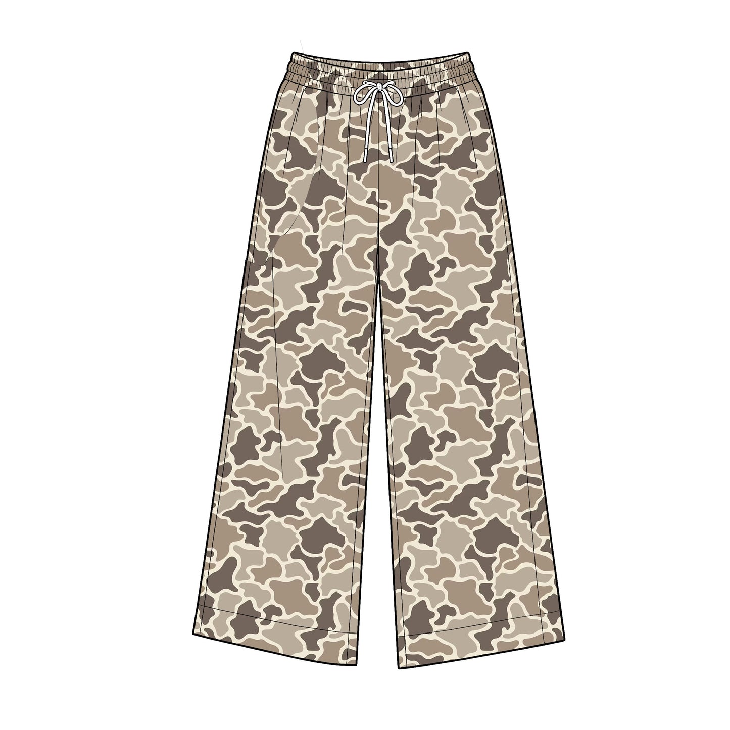 Preorder MOQ 5 pcs Each Style Fashion Hunting Camo Adult Women Yoga Wide Leg Pants 202609
