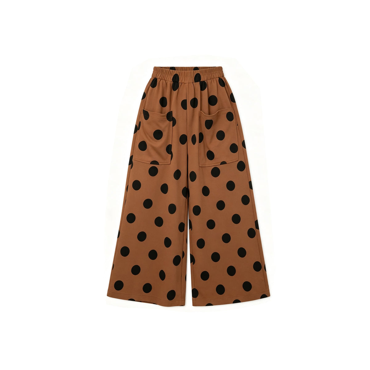 Preorder MOQ 5 pcs Each Dots Pocket Brown Mommy And Me Wide Leg Pants 202609